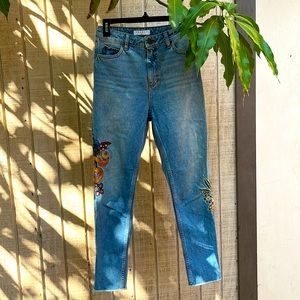 Sandro embroiled festival jeans